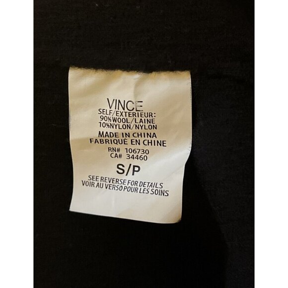 VINCE Black Wool Blend Double Breasted Long Jacket Coat - Picture 6 of 7